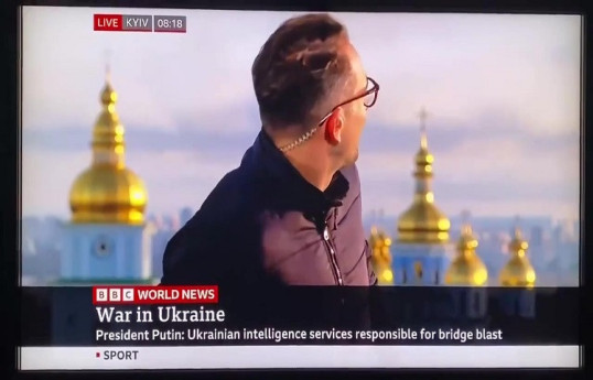 Момент удара по Киеву попал в прямой эфир ВВС -ФОТО -ВИДЕО 
