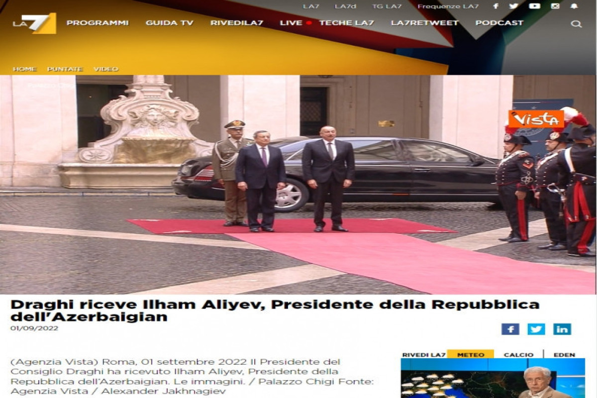 Визит Ильхама Алиева в Италию был в центре внимания прессы этой страны-ФОТО 