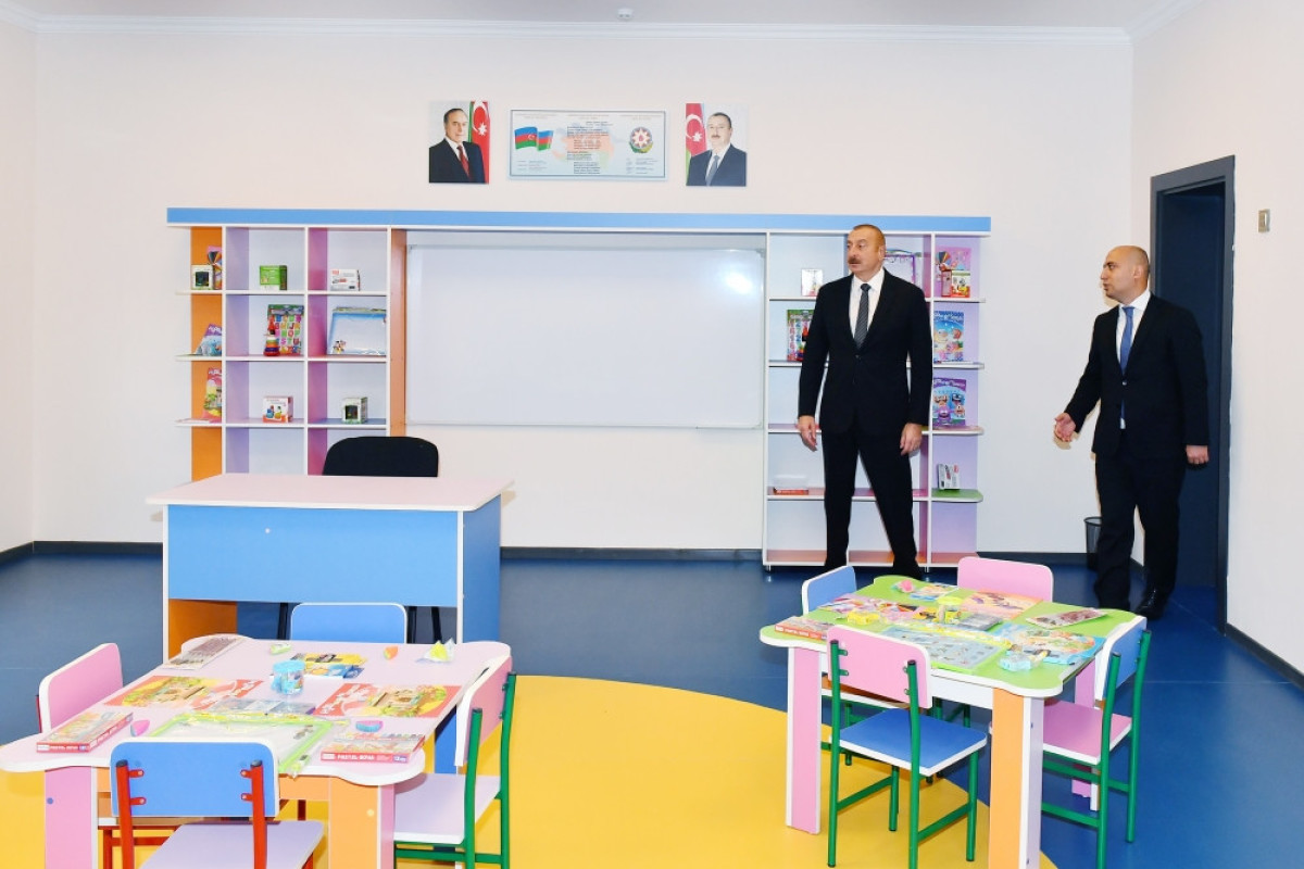 Президент Ильхам Алиев принял участие в открытии новой школы № 335 в столичном поселке Бинагади-ФОТО 