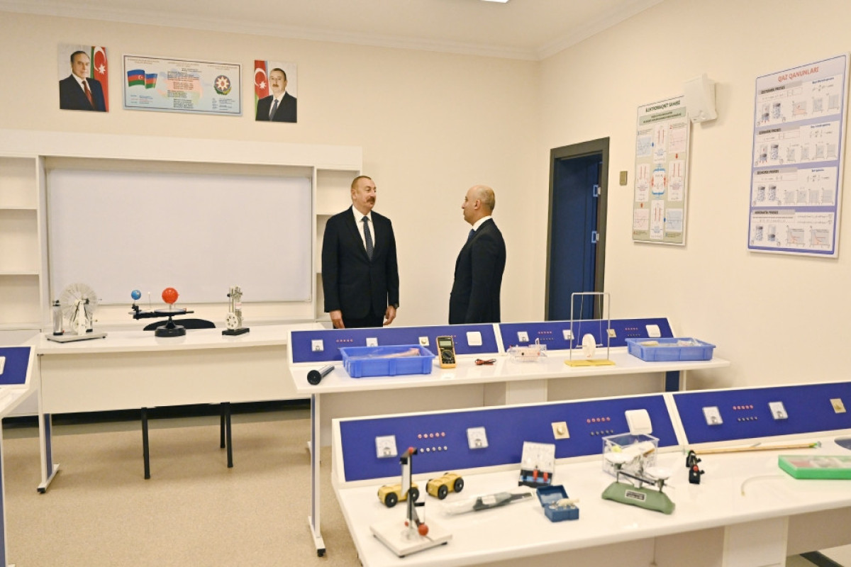 Президент Ильхам Алиев принял участие в открытии новой школы № 335 в столичном поселке Бинагади-ФОТО 