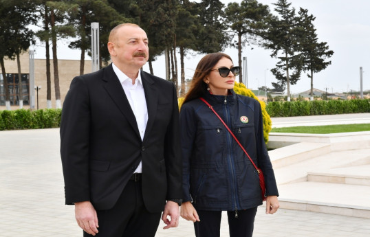 Президент Ильхам Алиев и первая леди Мехрибан Алиева совершили поездку в Нефтчалинский район-ФОТО -ОБНОВЛЕНО 