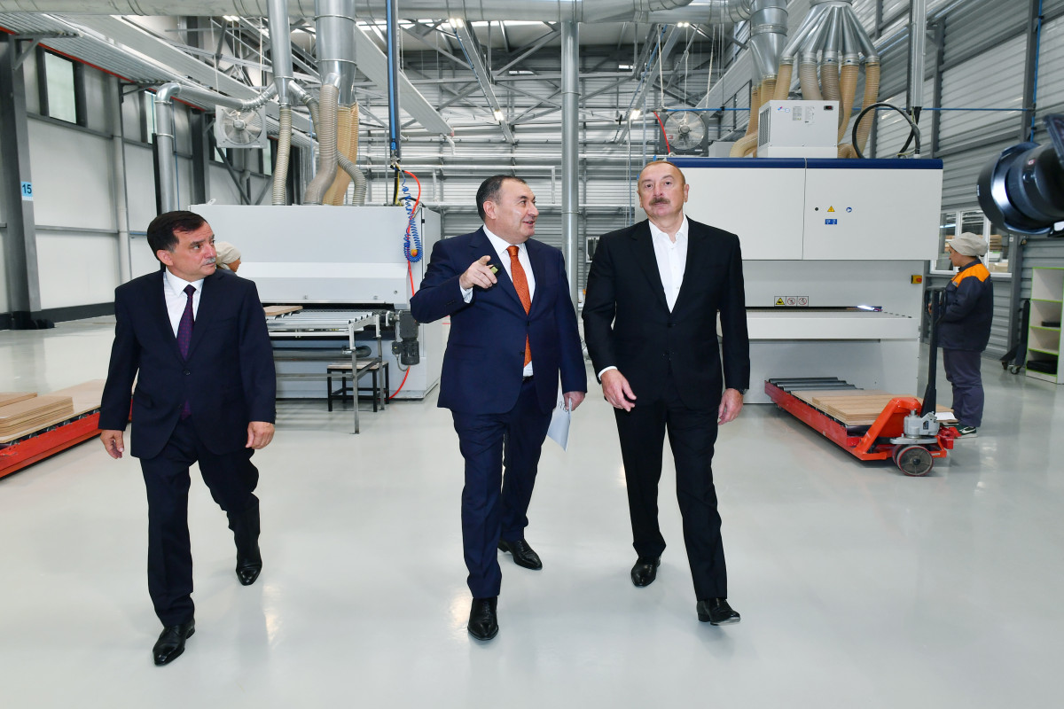 Ильхам Алиев принял участие в открытии мебельной фабрики "Venzana" в Газахе