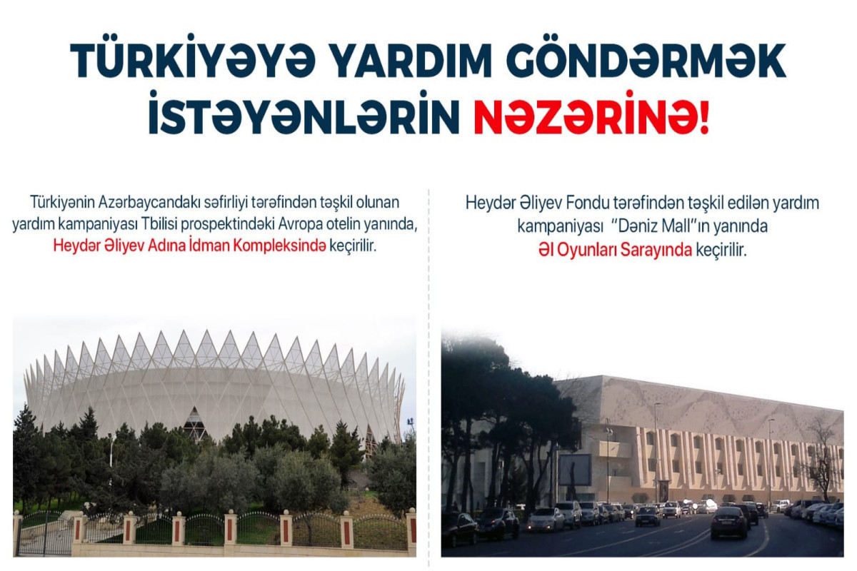В Баку кампания по оказанию помощи гражданам Турции организована по двум адресам-ФОТО 