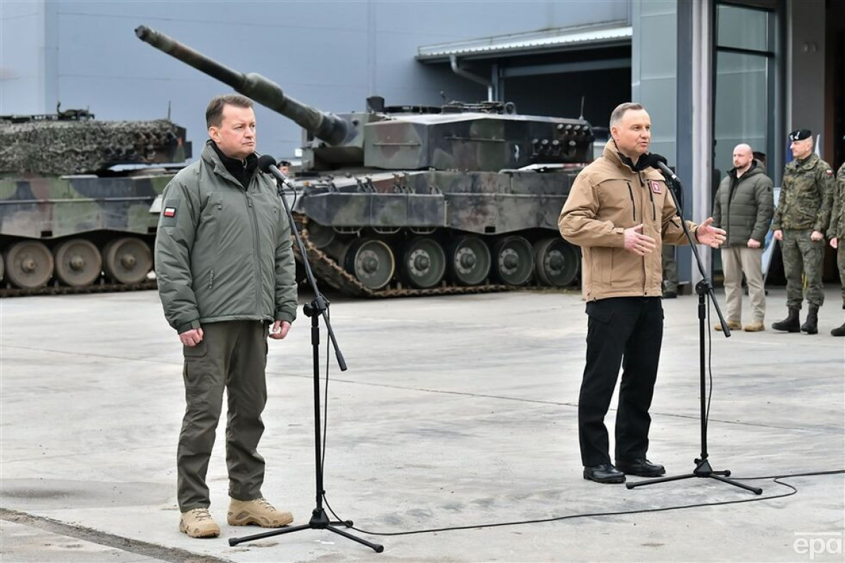 Президент и министр обороны Польши посетили учения украинцев на танках Leopard-ФОТО 