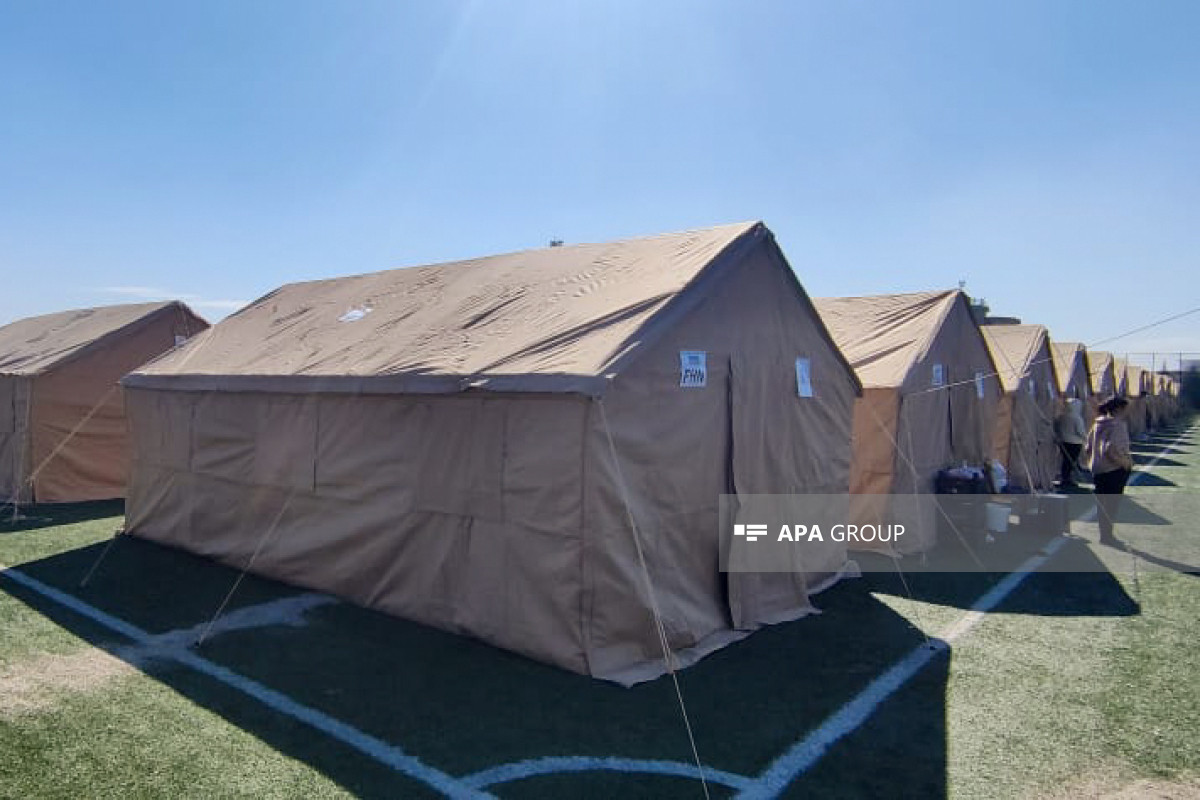 В Кахраманмараше МЧС Азербайджана установило более 130 палаток-ФОТО -ВИДЕО 