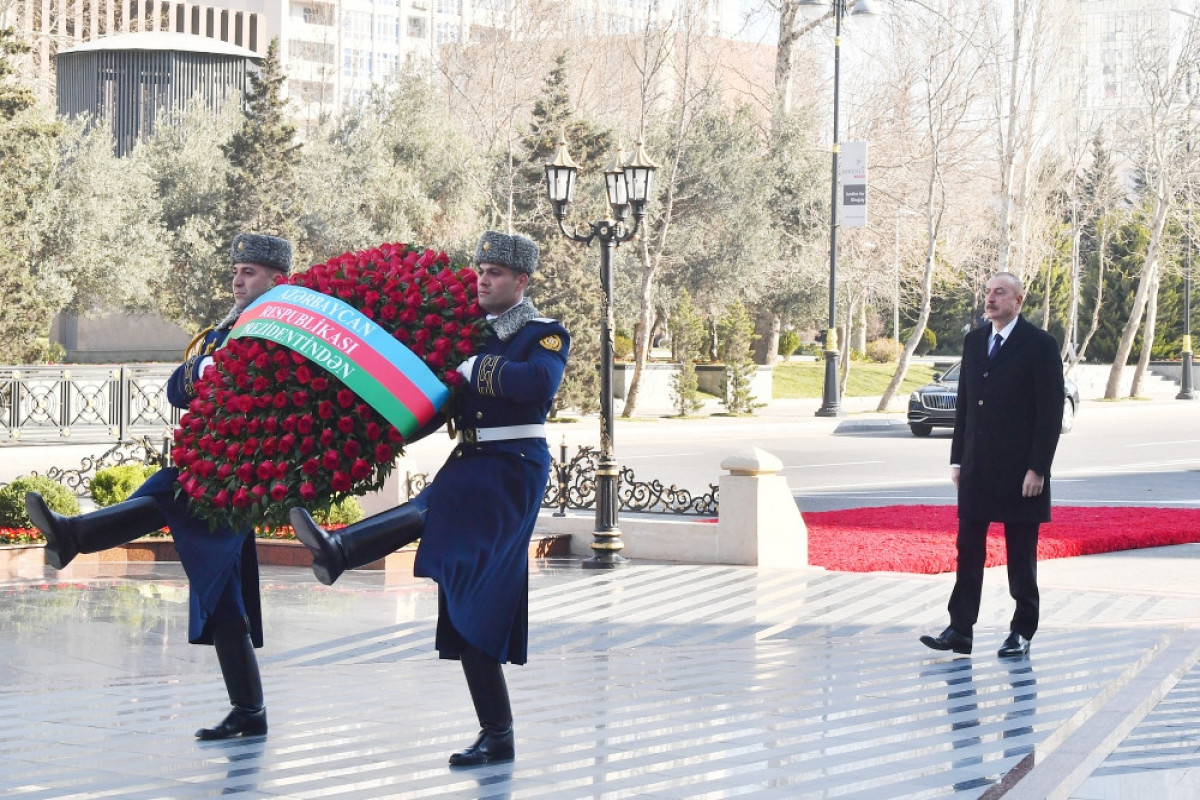 Президент Ильхам Алиев посетил памятник жертвам Ходжалинского геноцида-ФОТО 