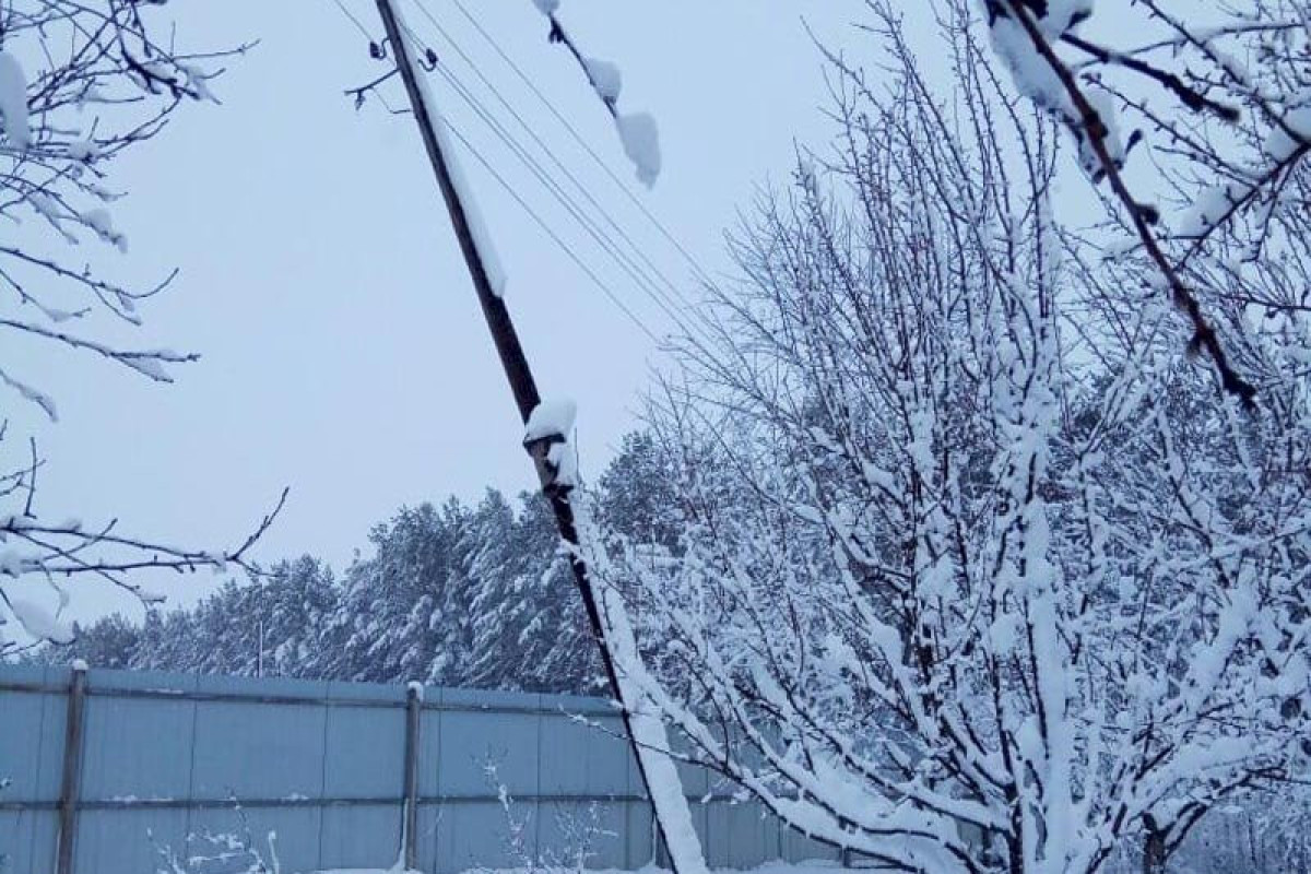 Сильный снегопад оставил без света 45 сел в одном из районов Азербайджана