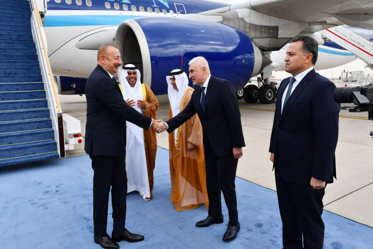 Президент Ильхам Алиев прибыл с рабочим визитом в ​​Объединенные Арабские Эмираты-ФОТО 