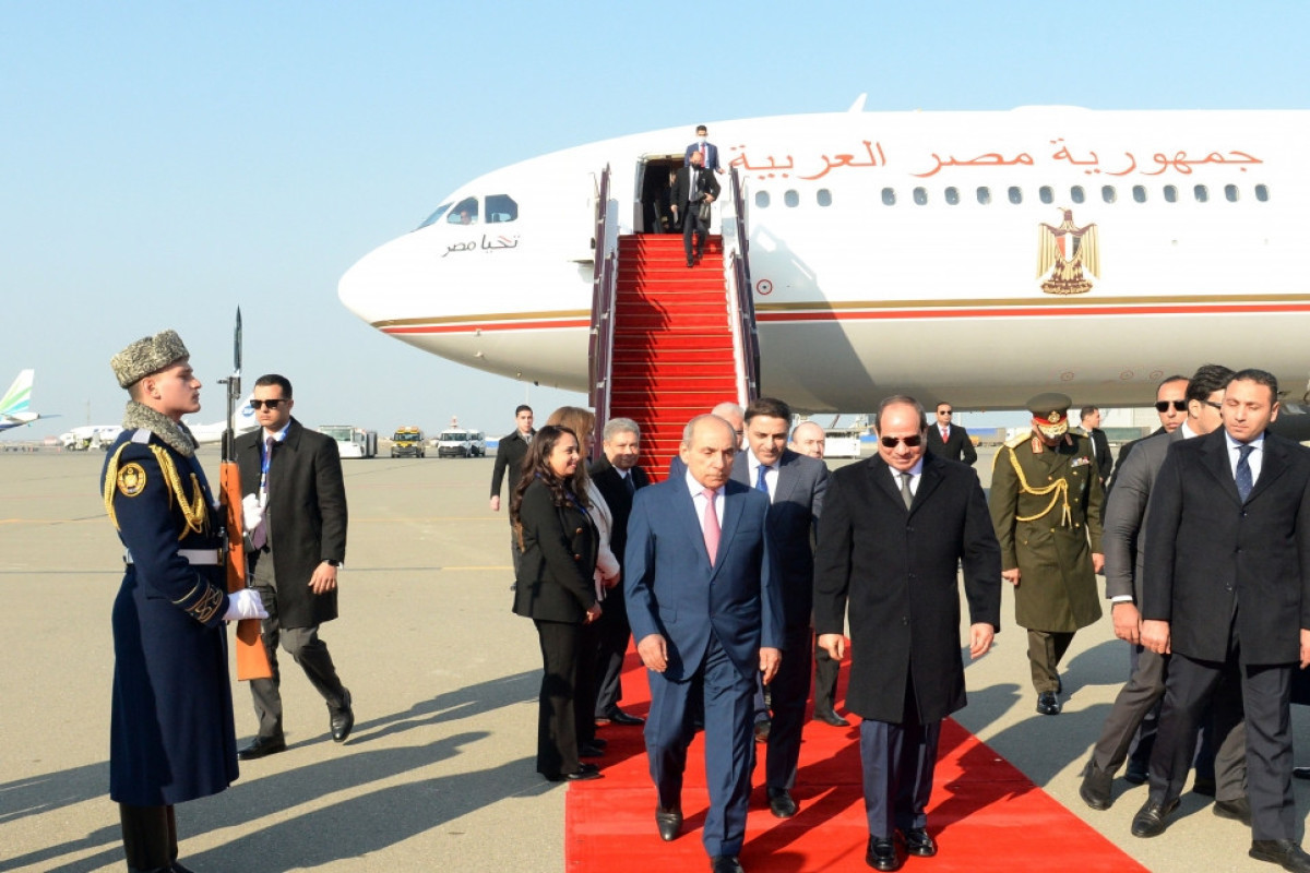 Президент Египта Абдулфаттах ас-Сиси прибыл с визитом в Азербайджан-ФОТО 