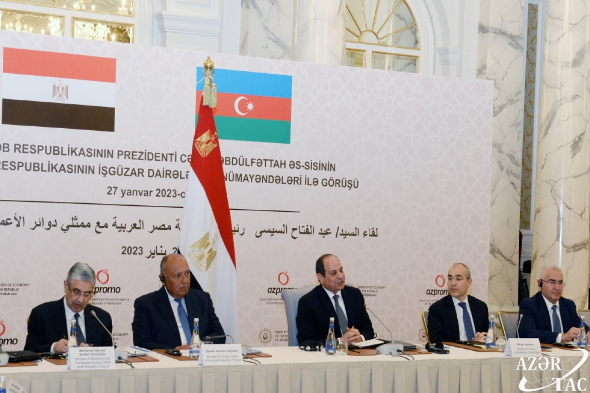 Президент Египта встретился с азербайджанскими бизнесменами-ФОТО 
