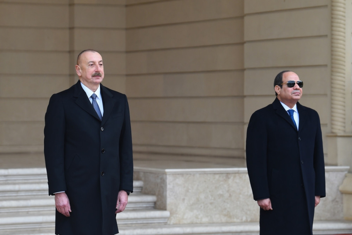 В Баку состоялась церемония официальной встречи президента Египта -ФОТО 