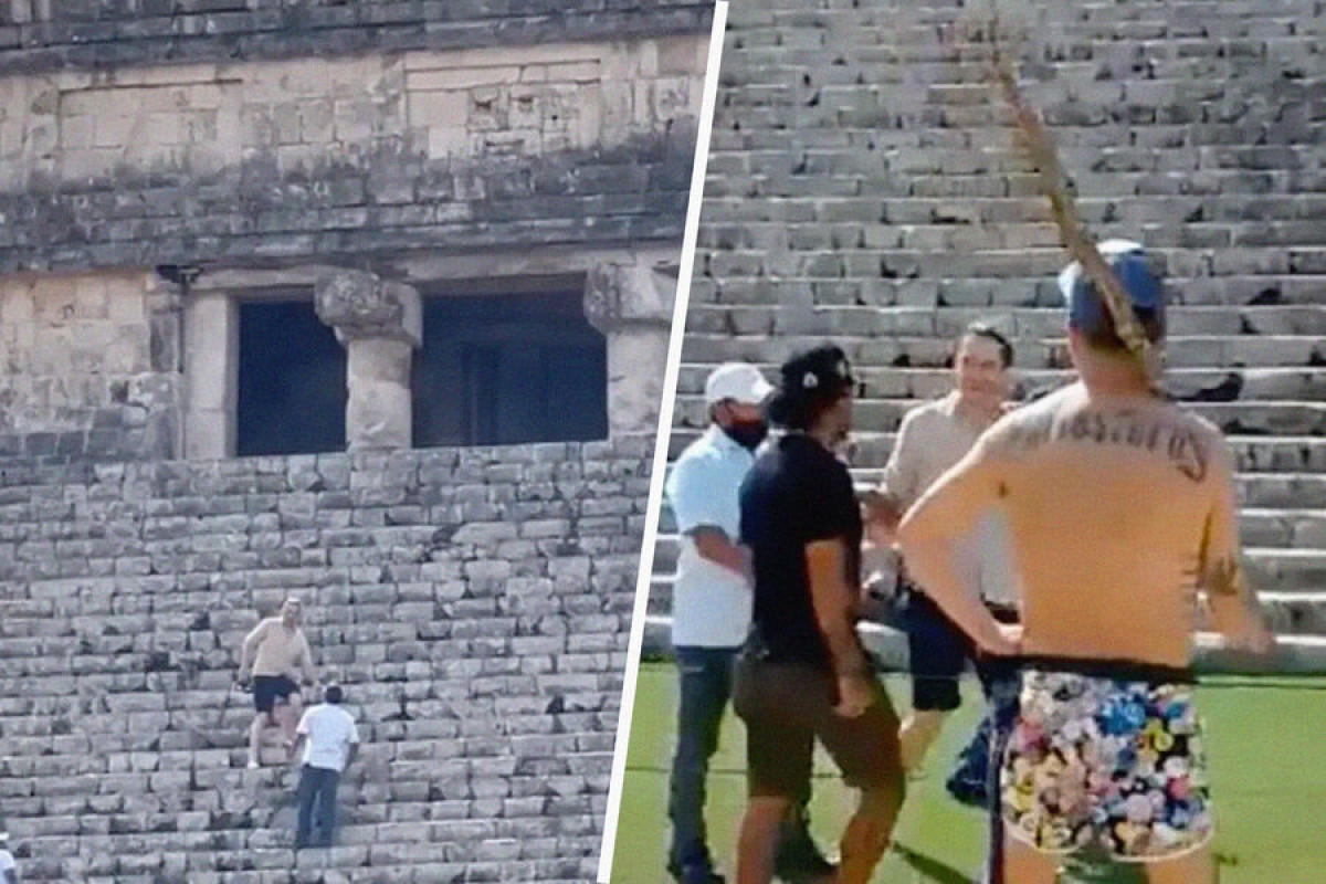 В Мексике местные жители избили туриста палкой, взошедшего на пирамиду Майя