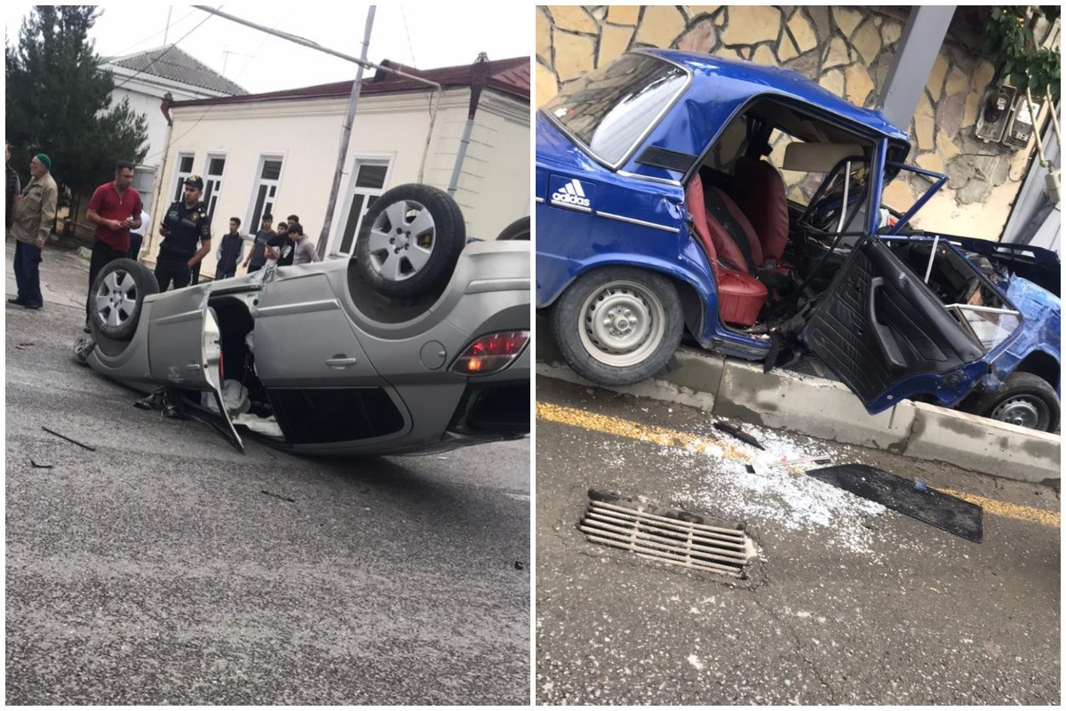 На севере Азербайджана столкнулись две машины, есть погибший -ФОТО -ОБНОВЛЕНО 