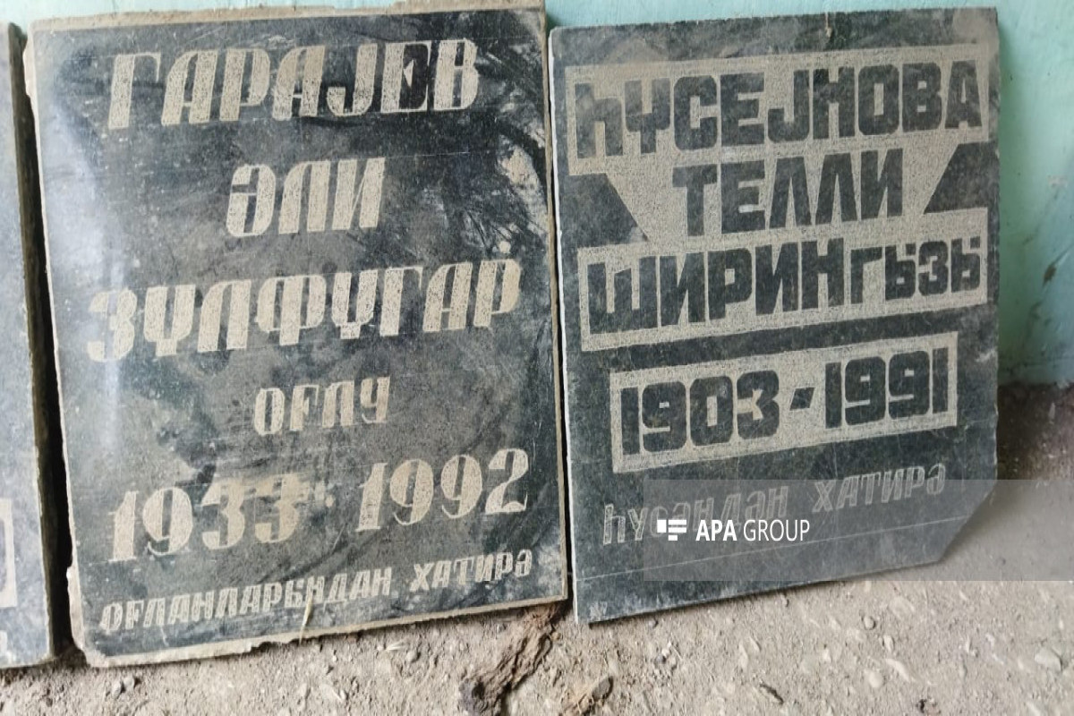 Демонтированные армянами с могил азербайджанцев камни обнаружены в селе Азых в доме армянина -ФОТО 