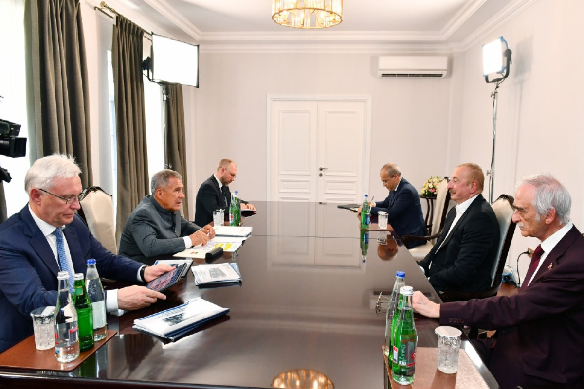 В Агалы состоялась встреча президента Ильхама Алиева с Рустамом Миннихановым