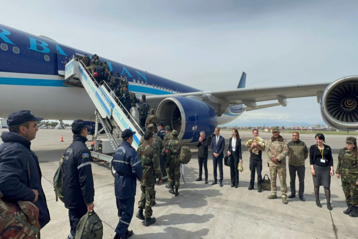 Очередная группа спасательных сил оперативного реагирования МЧС вылетела из Турции в Азербайджан -ВИДЕО -ФОТО 