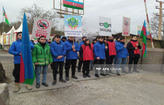 Экоактивисты продолжают протестовать на дороге Лачин-Ханкенди  -ФОТО 