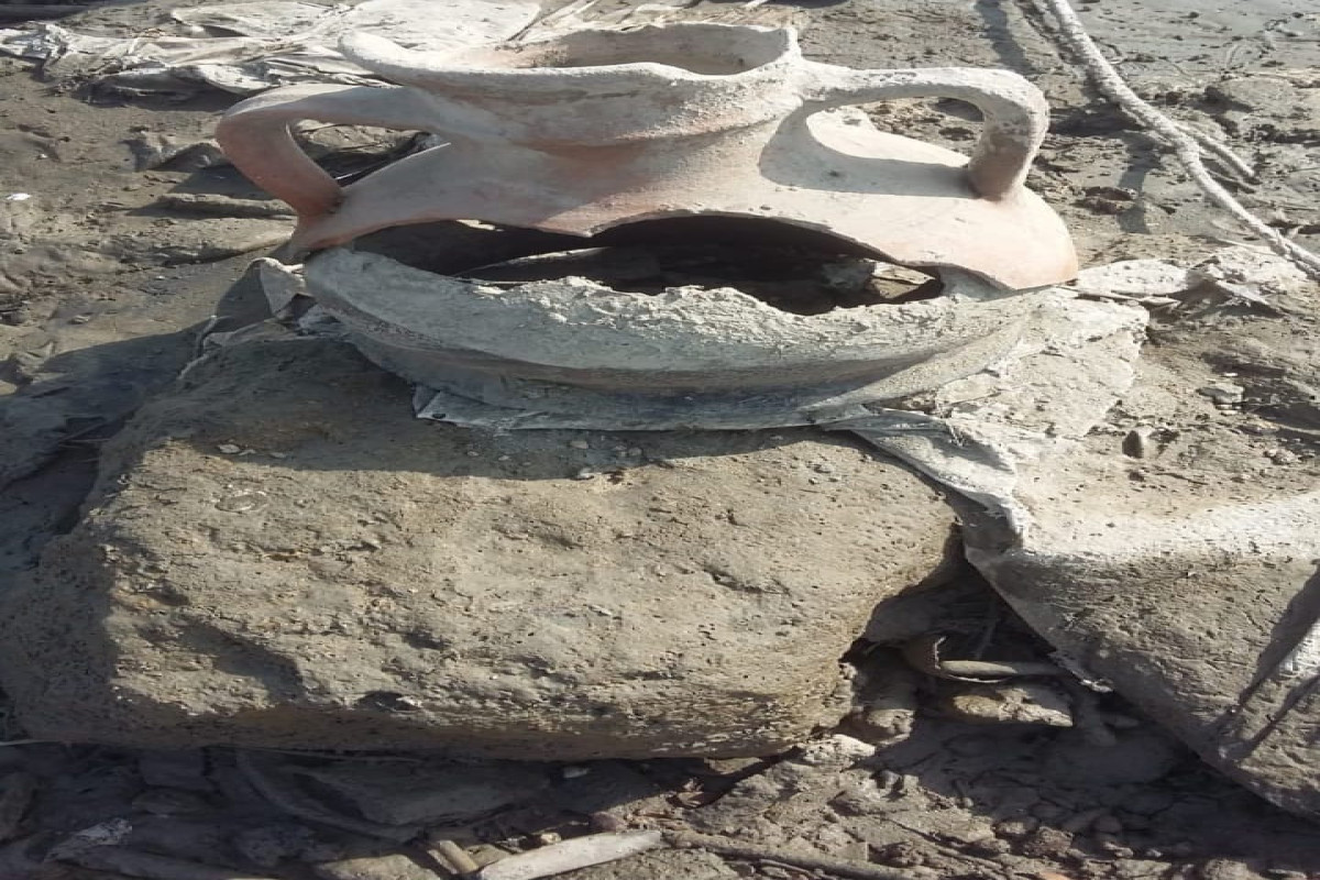 На юго-востоке Азербайджана в реке обнаружены археологические находки-ФОТО 