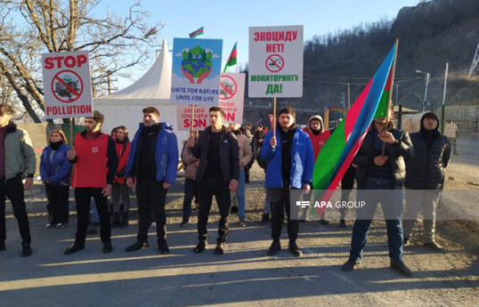 89-й день акции протеста на дороге Лачин-Ханкенди-ФОТО 