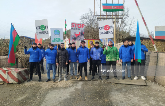 Акция на дороге Лачин-Ханкенди продолжается 101-й день-ФОТО 
