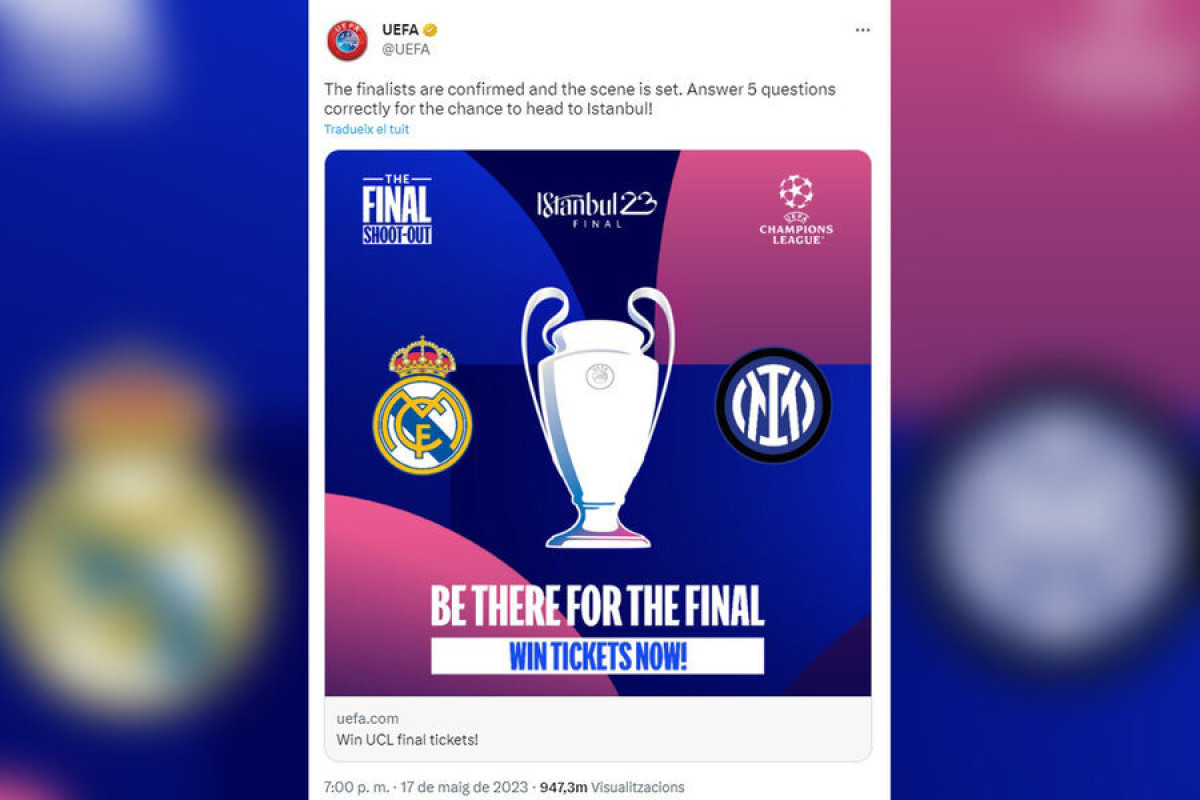 УЕФА досрочно проанонсировал финал Лиги чемпионов-ФОТО 