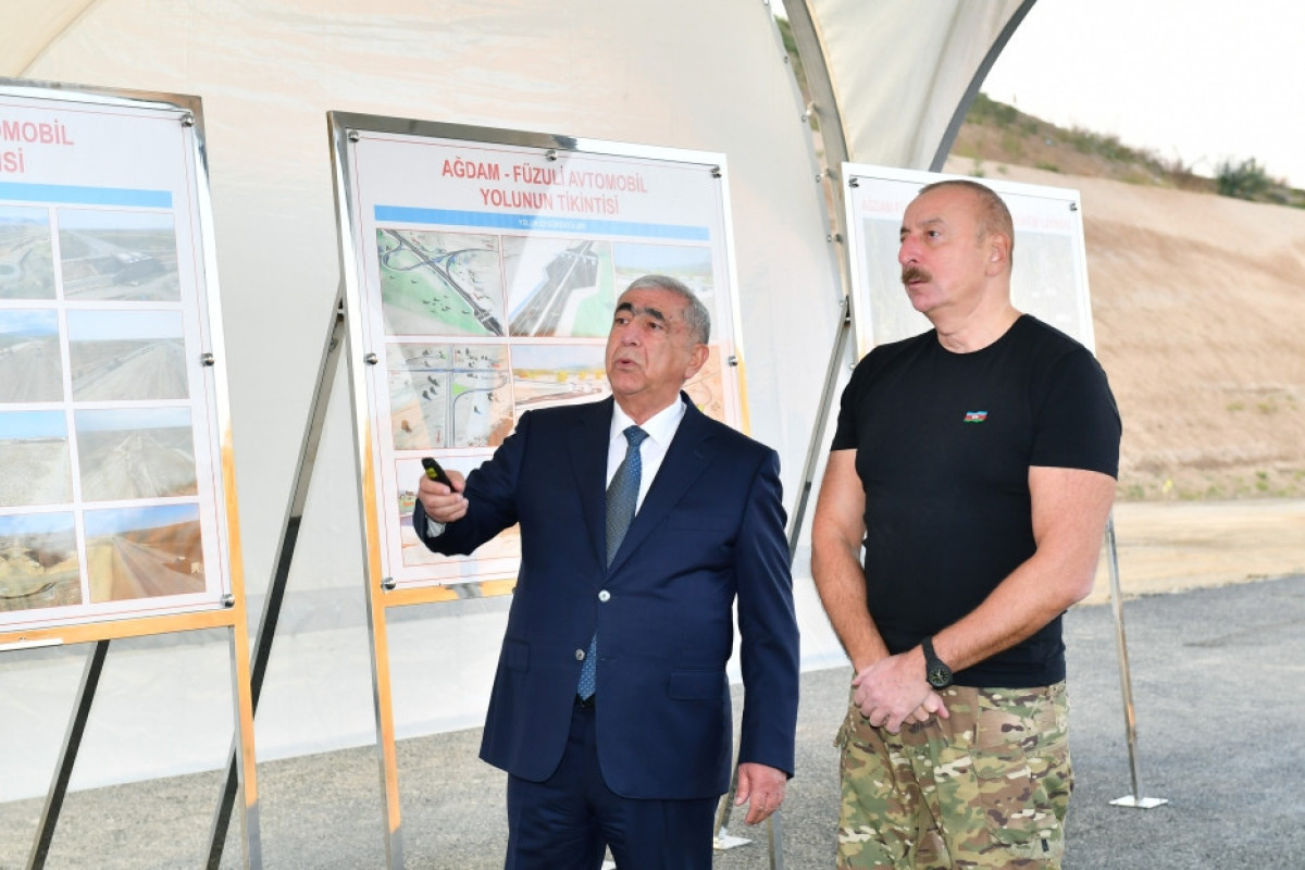 Президент ознакомился со строительством автодороги Агдам-Физули-ФОТО 