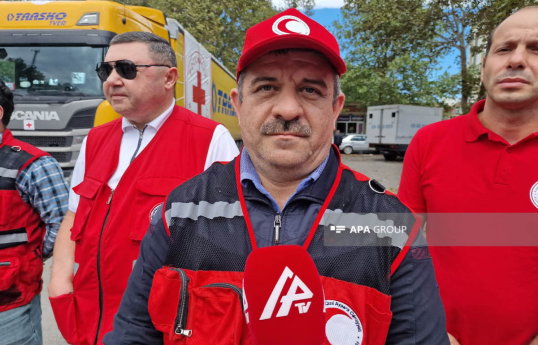 АОКП: Автомобиль с продовольствием, отправленным Россией для армянского населения, проживающего в Карабахе, находится в Барде