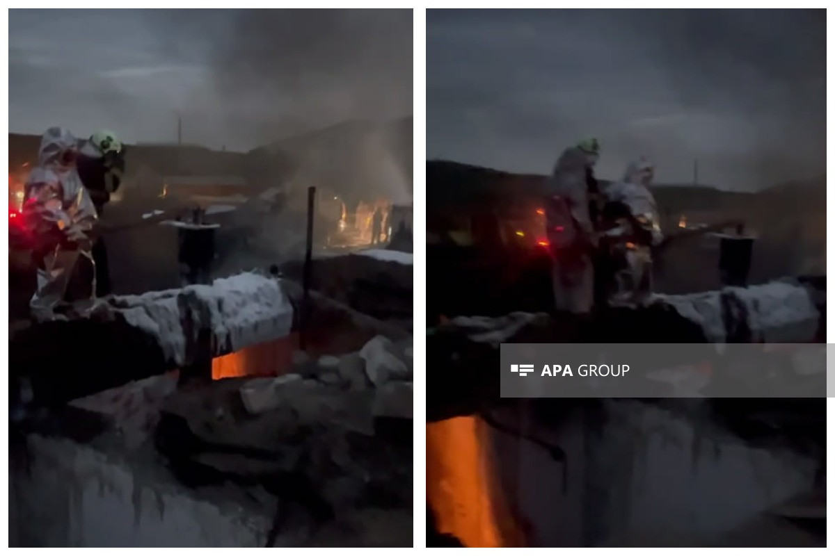 Азербайджанские пожарные потушили пожар на заправке в Ханкенди-ВИДЕО 