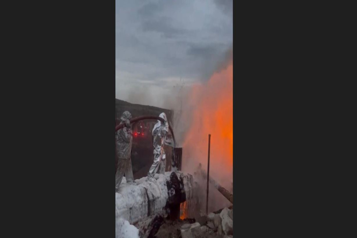 Информация МЧС Азербайджана о тушении пожара на АЗС близ Ханкенди -ВИДЕО 