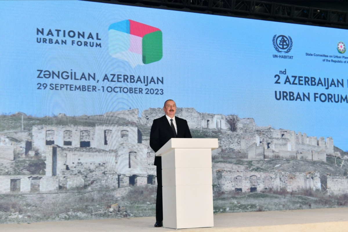 Ильхам Алиев принял участие в открытии II Азербайджанского национального форума по градостроительству в Зангилане-ФОТО -ОБНОВЛЕНО 1 