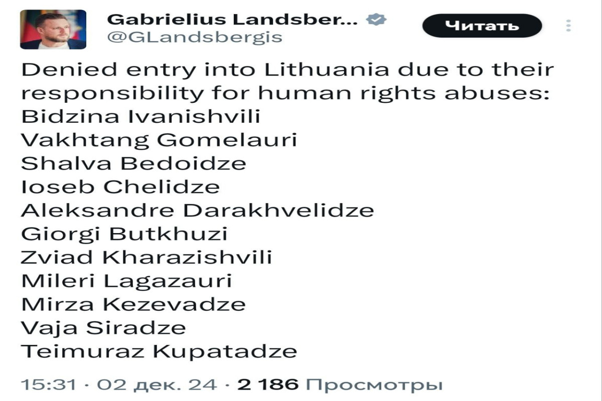 Страны Балтии закрыли двери для Иванишвили и грузинских чиновников