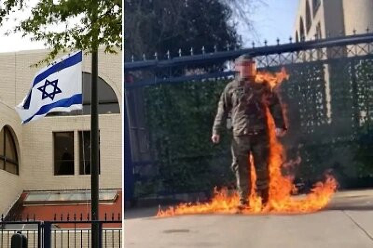 Американский летчик поджег себя возле посольства Израиля