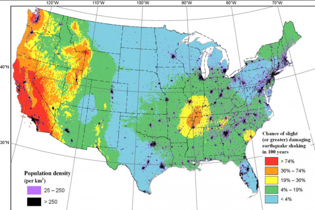 Earthquake Spectra: На 75% территории США ожидаются мощные землетрясения