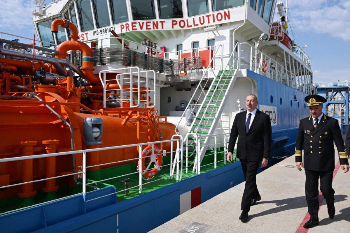 Ильхам Алиев принял участие в церемонии запуска танкера 'Зангилан'-ФОТО 