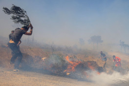 В Измире лесной пожар добрался до населенных пунктов и аэропорта