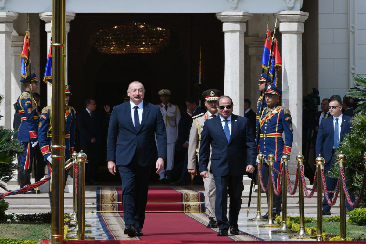 В Каире состоялась церемония официальной встречи Ильхама Алиева-ВИДЕО 