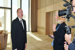 Президент Азербайджана Ильхам Алиев дал интервью телеканалу Euronews