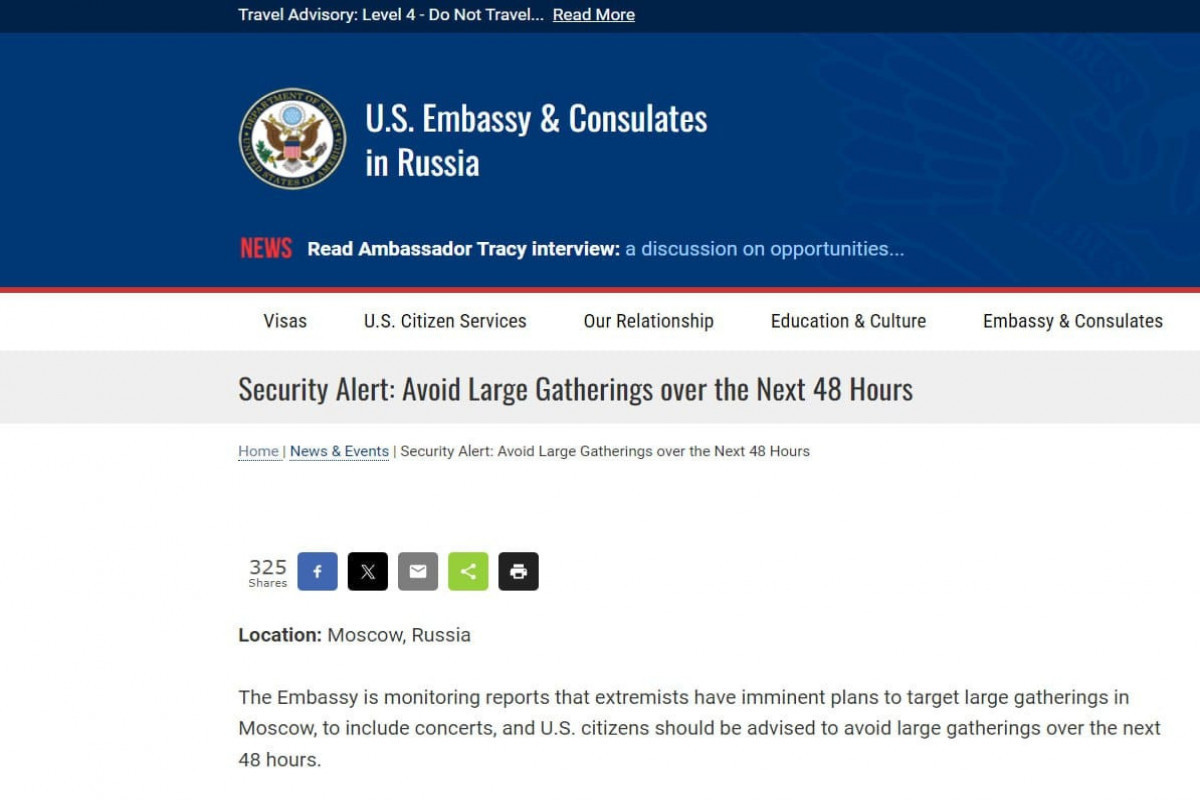 США и Британия предупредили о террористической угрозе в Москве