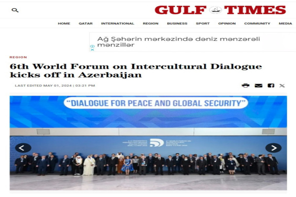 VI Всемирный форум по межкультурному диалогу продолжает оставаться в центре внимания мировой прессы-ФОТО 