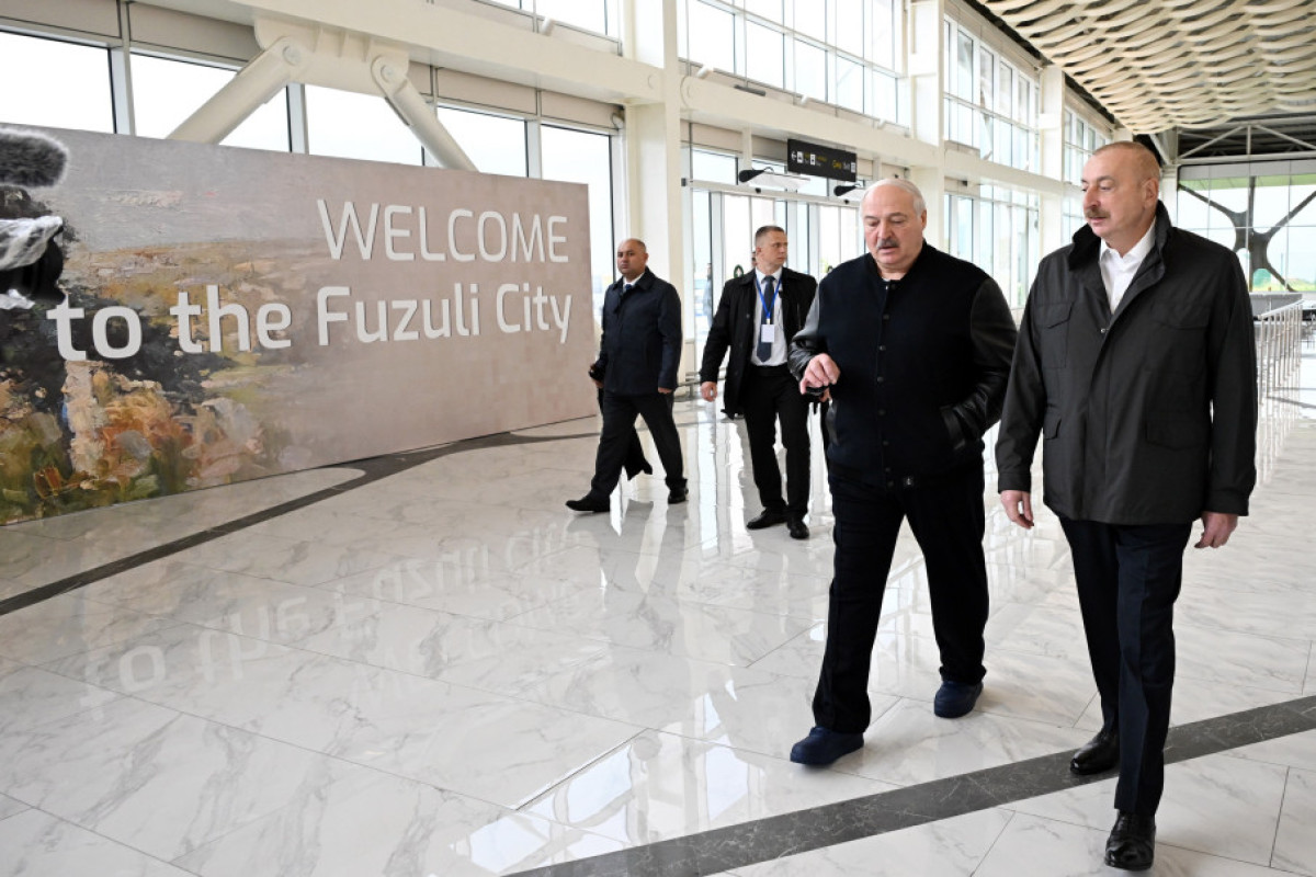 Ильхам Алиев встретил Лукашенко в Физули-ФОТО 