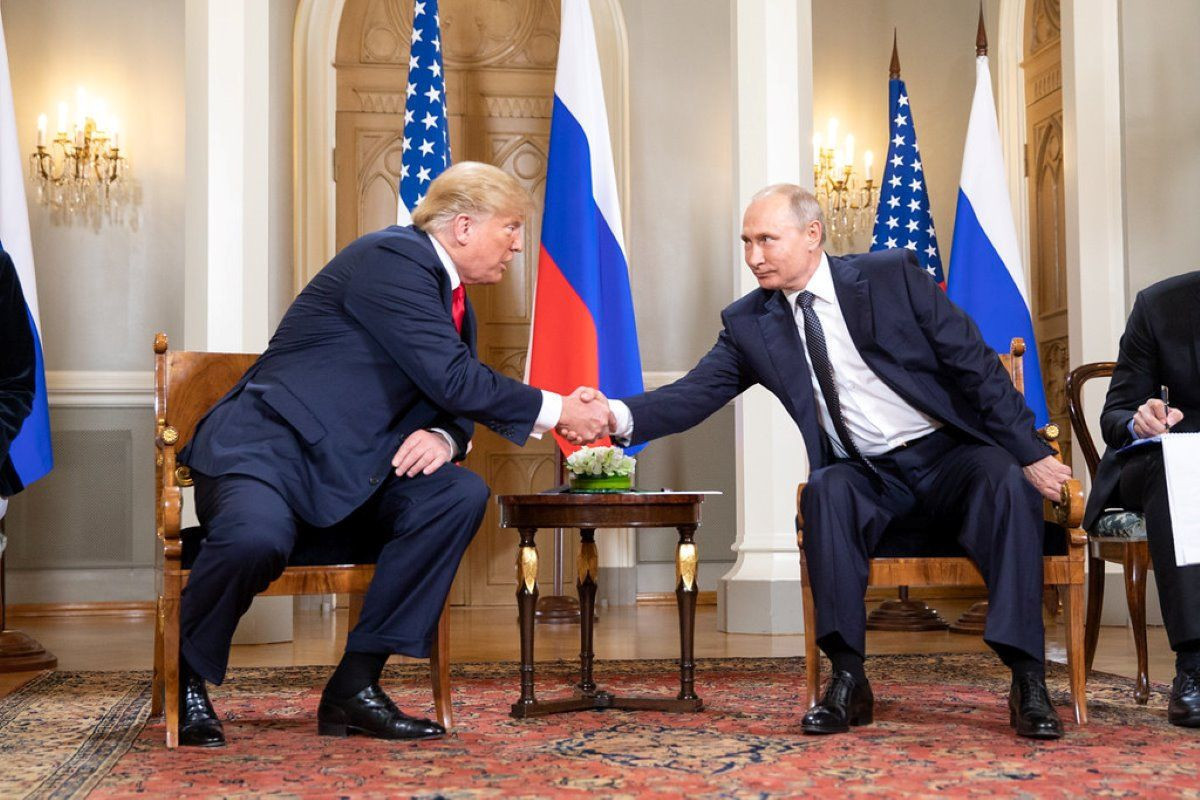 Президент США Дональд Трамп, президент РФ Владимир Путин
