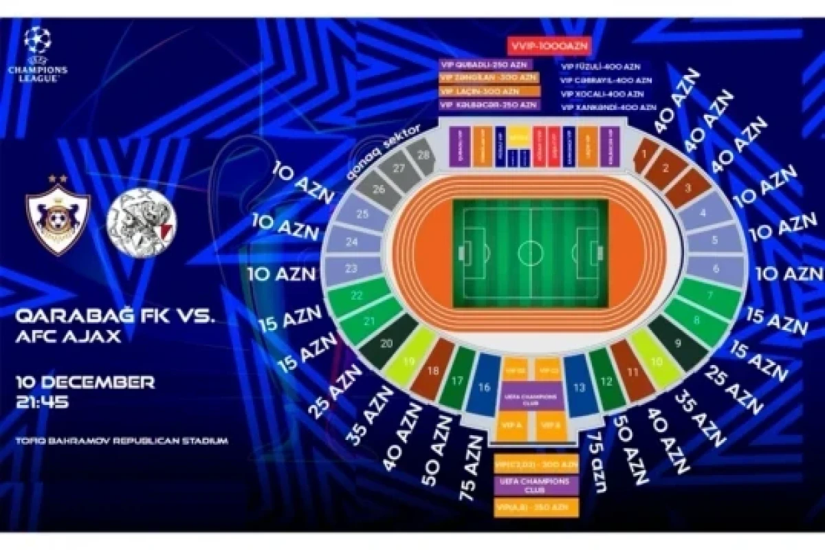 Билеты на матч «Карабах» — «Аякс» поступили в продажу