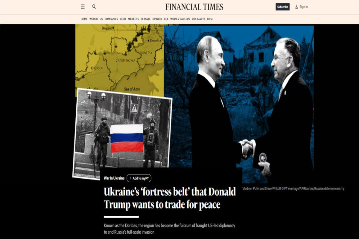 FT: Уиткофф настаивает на передаче части Донецкой области Москве