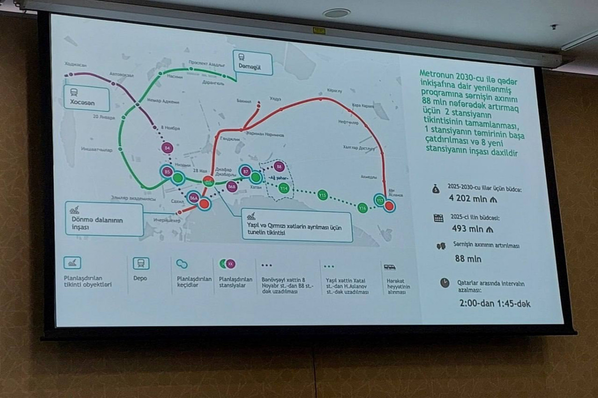 Две новые станции метро будут построены в Баку к 2030 году