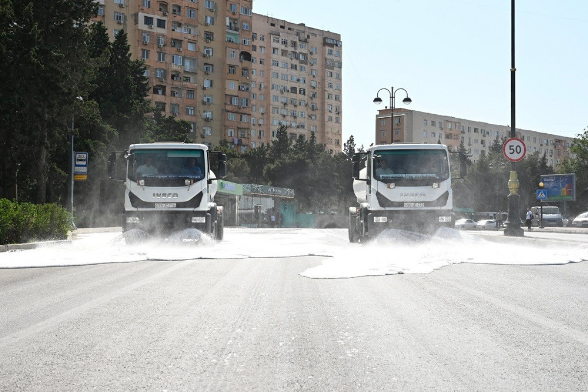 Коммунальные службы Баку провели генеральную уборку города-ФОТО 