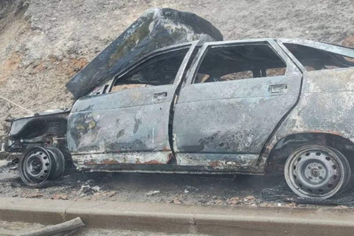 В Сабирабаде авария привела к пожару: огонь потушили спасатели