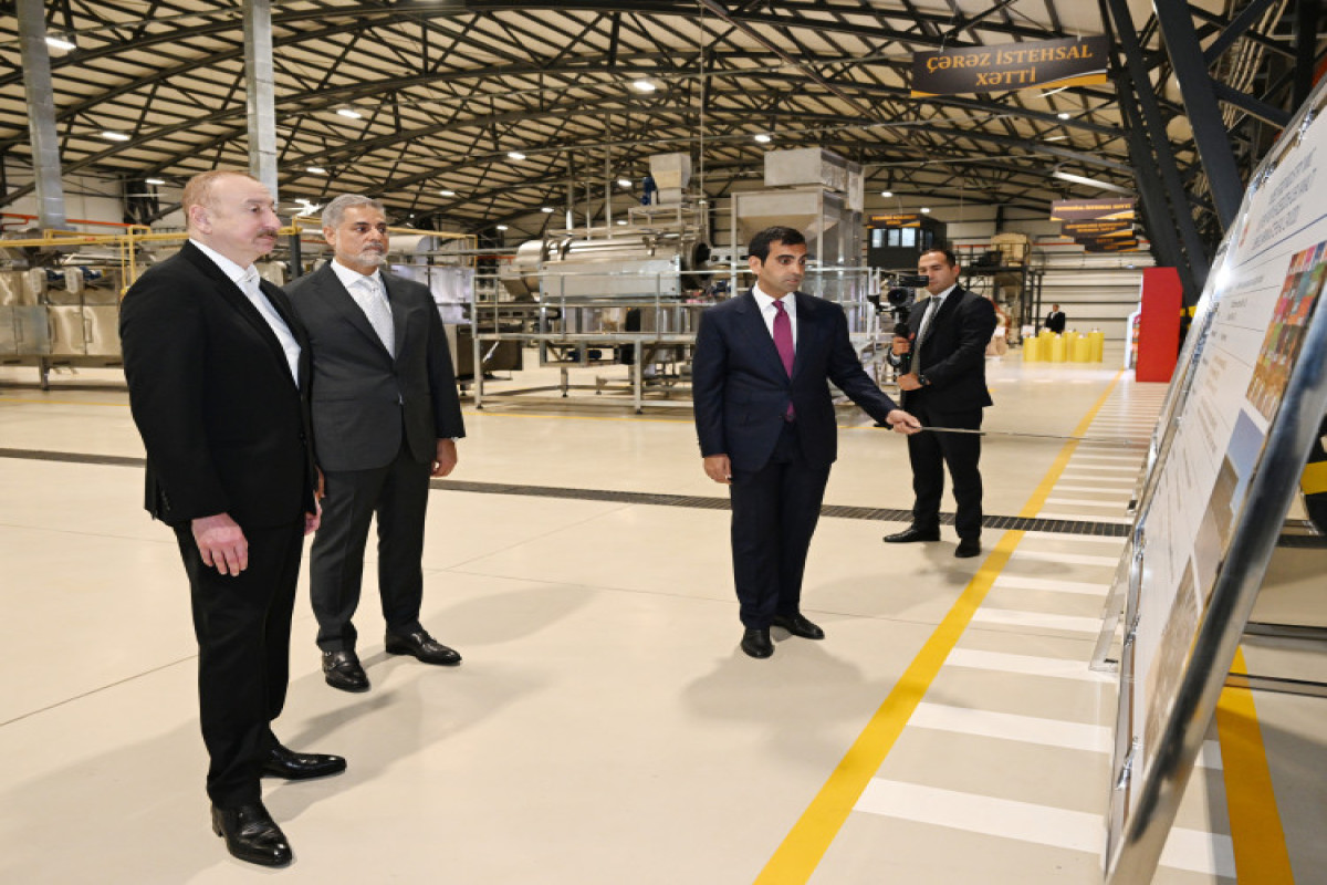 Алиев на открытии завода Nobel Food Industry-ФОТО