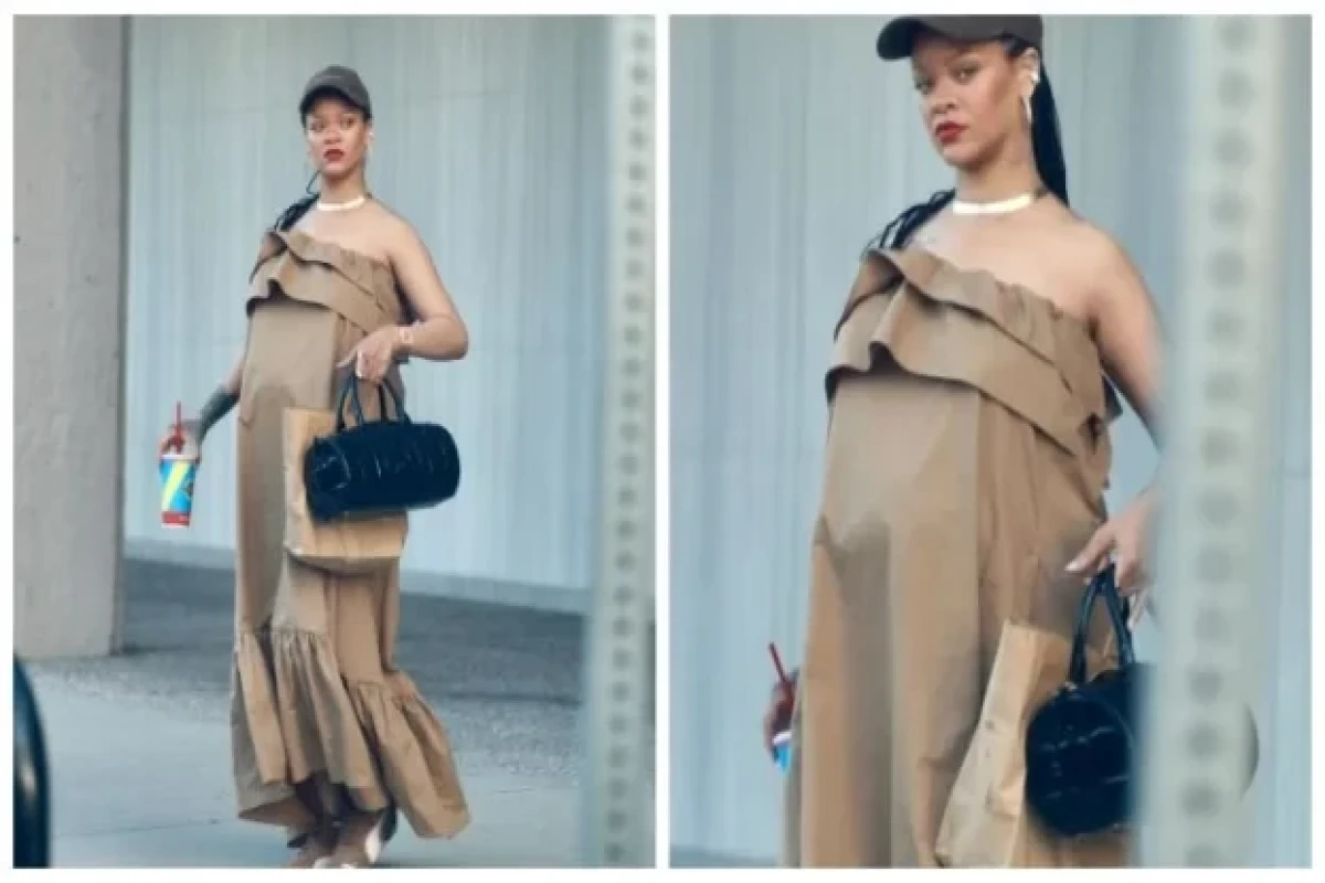 Рианна вышла за бургером в платье от Saint Laurent-ФОТО