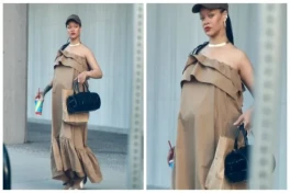 Рианна вышла за бургером в платье от Saint Laurent-ФОТО 