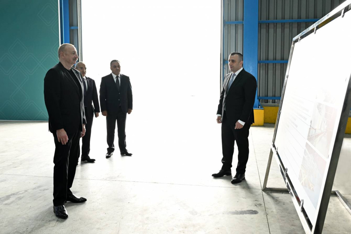 Алиев принял участие в открытии предприятия в Геранбойском районе